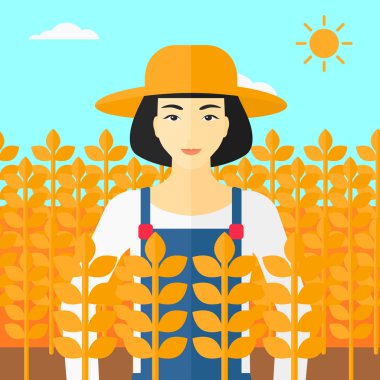 Buğday tarlasında bir adam.