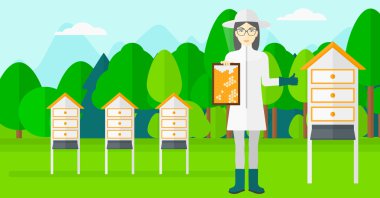 Arıcı, arı kovanı.