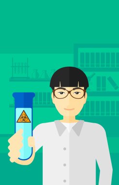 Test tüplü laboratuar asistanı.