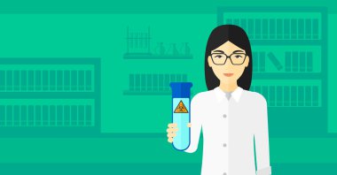 Test tüplü laboratuar asistanı.