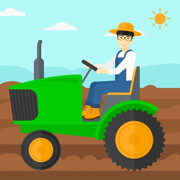 Tracteur routier agriculteur . — Image vectorielle