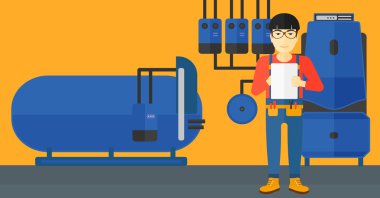 Tablet ile kendine güvenen Oluşturucu.