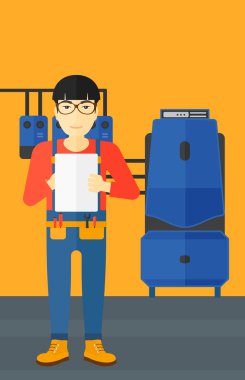 Tablet ile kendine güvenen Oluşturucu.