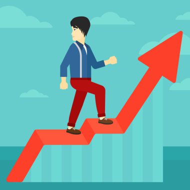 Ayaklanma grafik üzerinde duran adam.