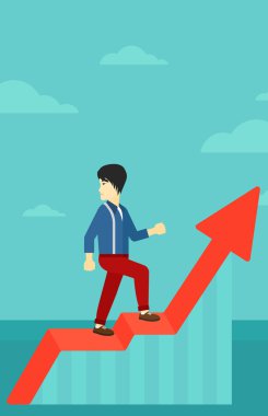 Ayaklanma grafik üzerinde duran adam.