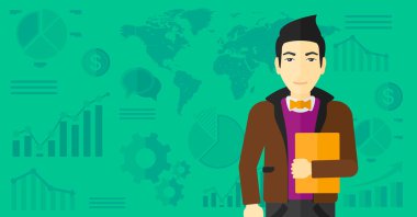 neşeli başarılı iş adamı.