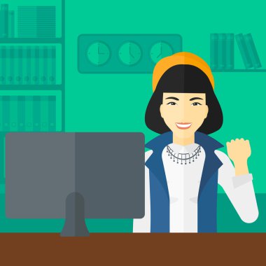 Neşeli başarılı kadın.