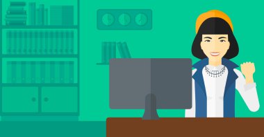 Neşeli başarılı kadın.