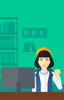 Neşeli başarılı kadın.