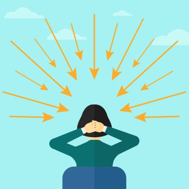 Oklar poinded başına kadınla.