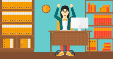 Ofiste çalışan kadın..