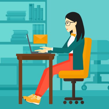 Woman receiving email.