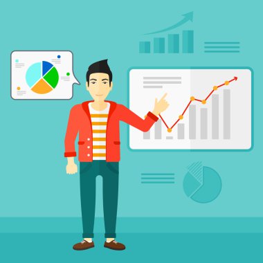 İşadamı rapor sunma.