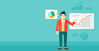 İşadamı rapor sunma.