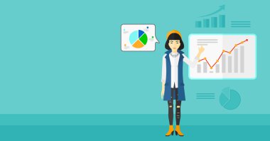 Business woman presenting report.