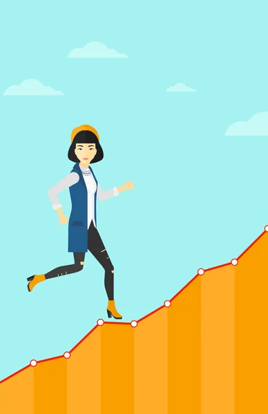 Mujer de negocios caminando arriba . — Vector de stock