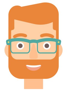 Ecstatically gülen neşeli adam.