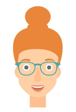 gülümseyen mutlu kadın.