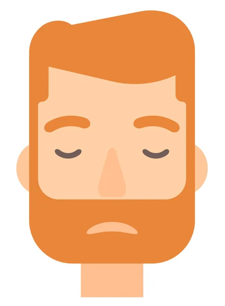 Hombre afligido con los ojos cerrados . — Vector de stock