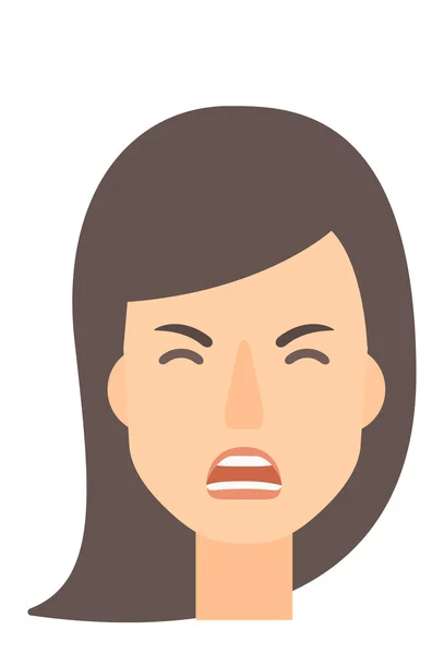 Screaming aggressive woman. — Stock Vector