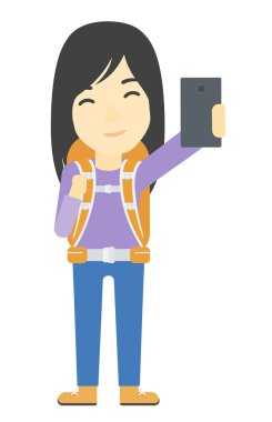 Backpckaer yapım selfie.