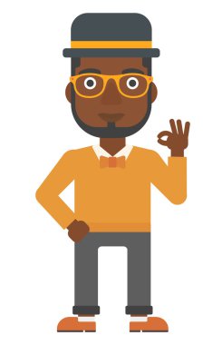 adam el ok işareti.