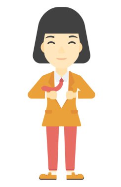 Ceketini alarak kadın.