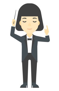 Onun baton ile yönetmenlik iletken.