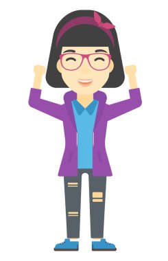 Yükseltilmiş eller yukarı kadınla.