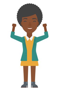 Yükseltilmiş eller yukarı kadınla.