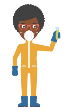 Laboratory assistant with test tube. clipart