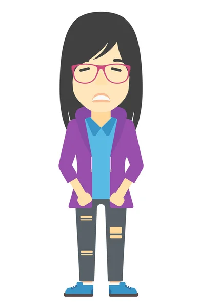 Mujer joven avergonzada . — Vector de stock