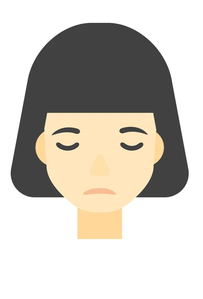 Femme en deuil avec les yeux fermés . — Image vectorielle