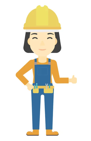 Builder showing thumbs up. — Stock Vector