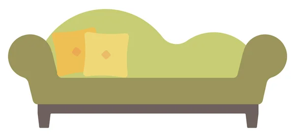 Зелений шезлонг з подушками . — стоковий вектор