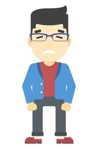 Embarrassed hipster man. — Stock Vector