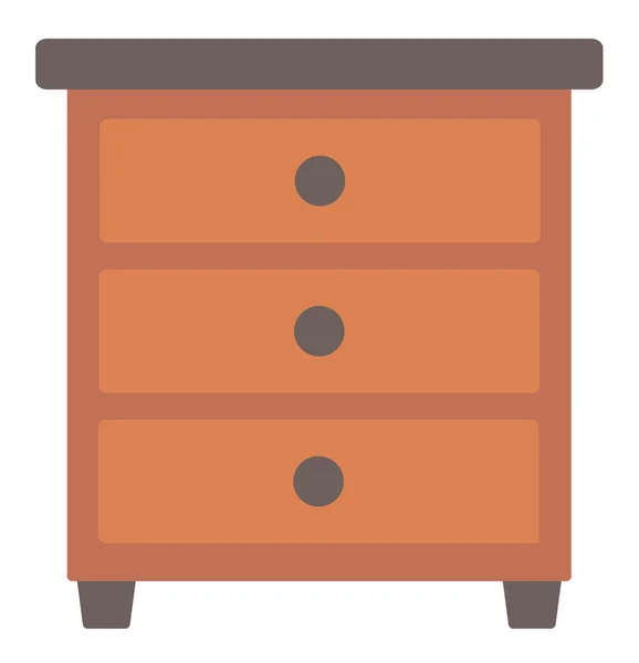 Brown bedside table — Stock Vector