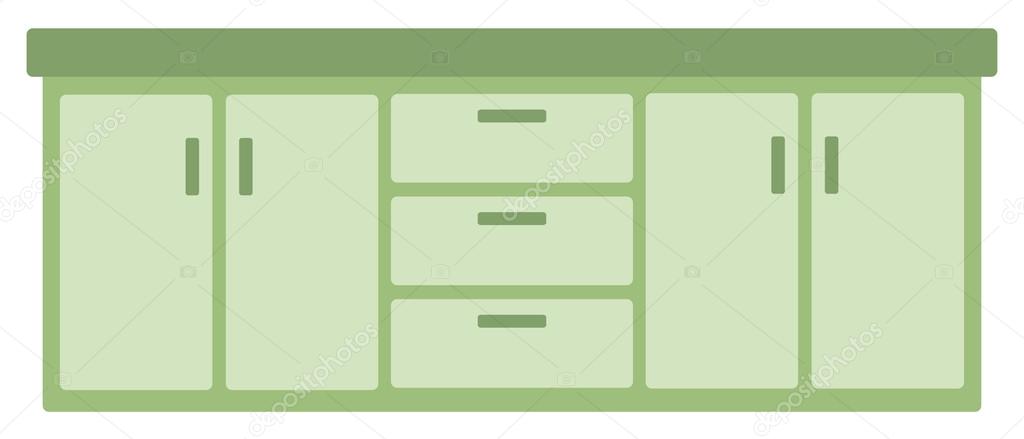 Armario de cocina con cajones Imagen Vectorial de © VisualGeneration