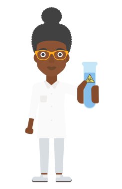 Test tüplü laboratuar asistanı.