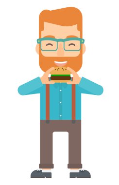 adam yeme hamburger.