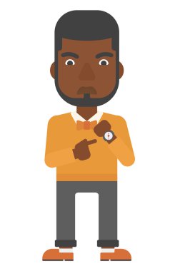 Öfkeli patron kol saati işaret.