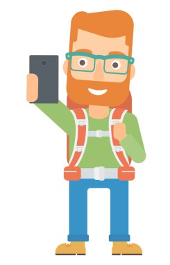 Backpckaer yapım selfie.
