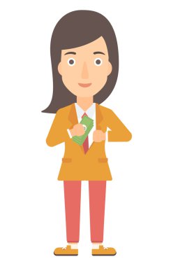 parayı cebine koyarak kadın.