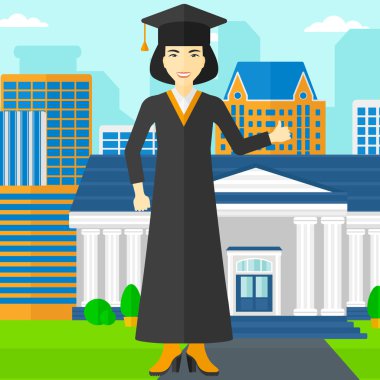 Lisansüstü gösteren başparmak tabela.