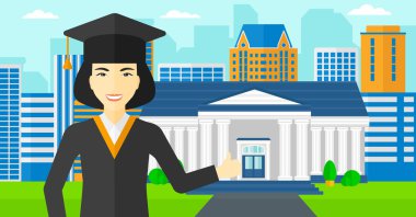 Lisansüstü gösteren başparmak tabela.