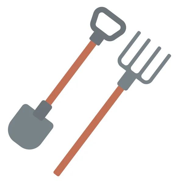 Сільськогосподарська лопата і виделка . — стоковий вектор