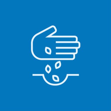 Tohum Ekim alanı çizgisi simgesinde el.