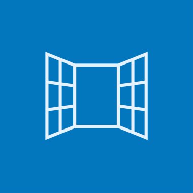 Open windows line icon.