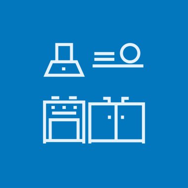 Kitchen interior line icon.