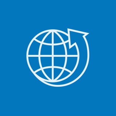 Dünya ve ok etrafında satırı simgesi.